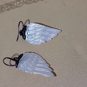 Robert Manse 18k 925 mother of pearl wing earrings